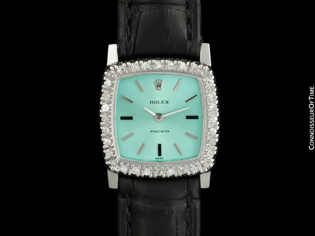1973 Rolex Ladies Vintage Dress Bracelet Watch with Tiffany Blue Dial - Stainless Steel & Diamonds