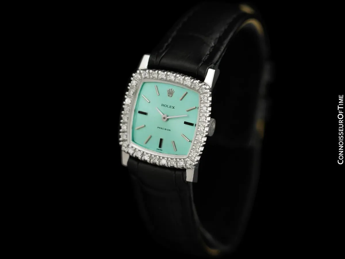 1973 Rolex Ladies Vintage Dress Bracelet Watch with Tiffany Blue Dial - Stainless Steel & Diamonds