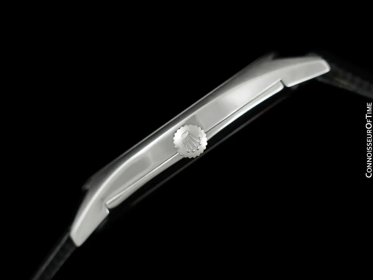 1974 Rolex Cellini Vintage Mens Handwound TV Watch with Royal Blue Dial, Ref. 3806 - 18K White Gold