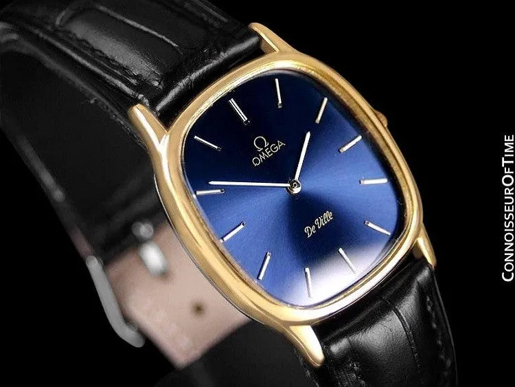 1979 Omega De Ville Vintage Mens Handwound Ultra Thin Dress Watch - 18K Gold Plated & Stainless Steel