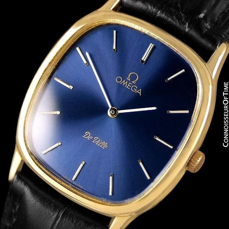 1979 Omega De Ville Vintage Mens Handwound Ultra Thin Dress Watch - 18K Gold Plated & Stainless Steel