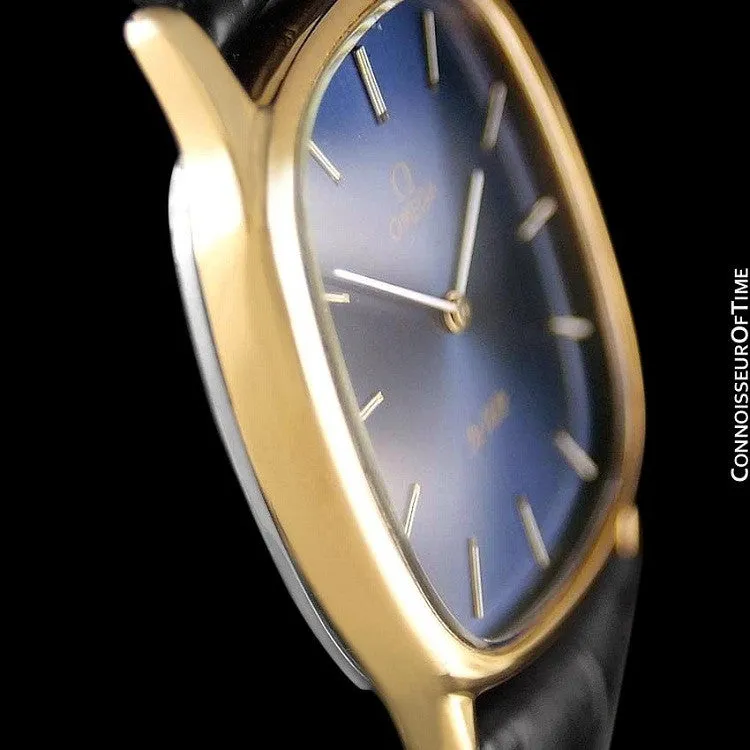 1979 Omega De Ville Vintage Mens Handwound Ultra Thin Dress Watch - 18K Gold Plated & Stainless Steel