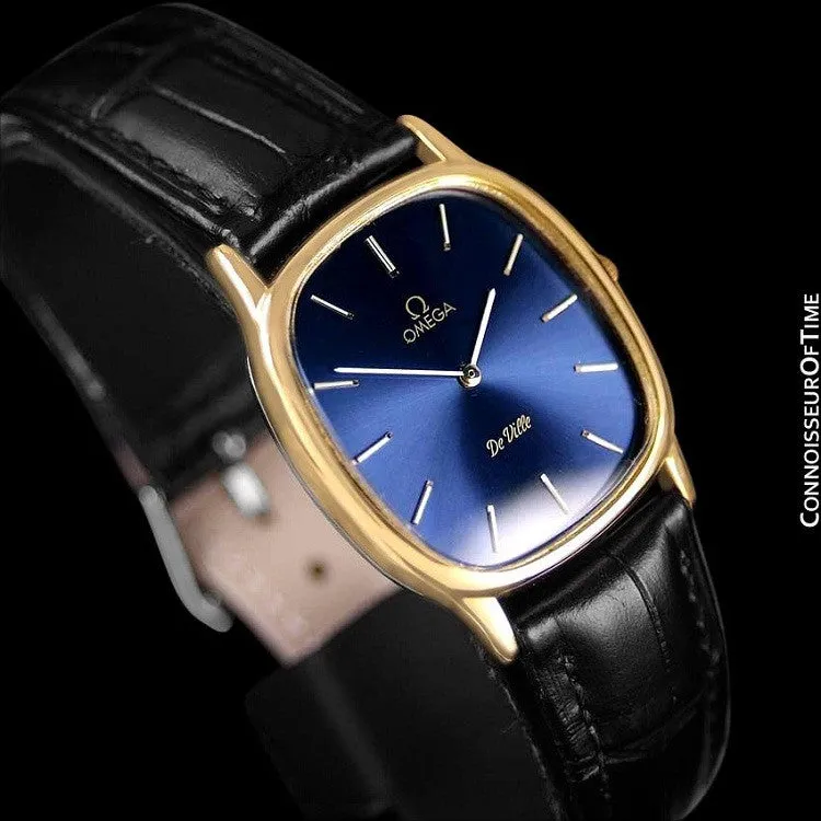 1979 Omega De Ville Vintage Mens Handwound Ultra Thin Dress Watch - 18K Gold Plated & Stainless Steel