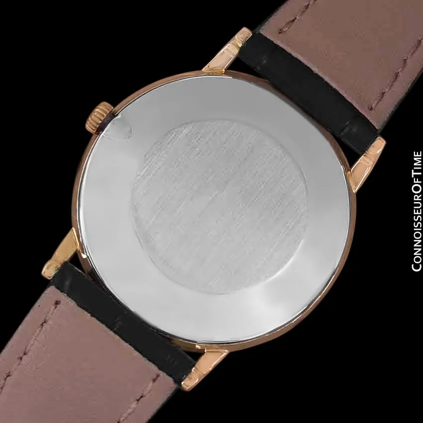 1980 Omega De Ville Vintage Mens Midsize Ultra Thin Dress Watch - 18K Gold Plated and Stainless Steel