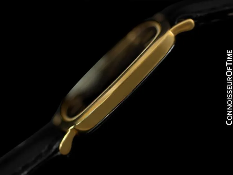 1980's Omega de Ville Vintage Mens Midsize Ultra Thin Dress Watch - 18K Gold Plated & Stainless Steel