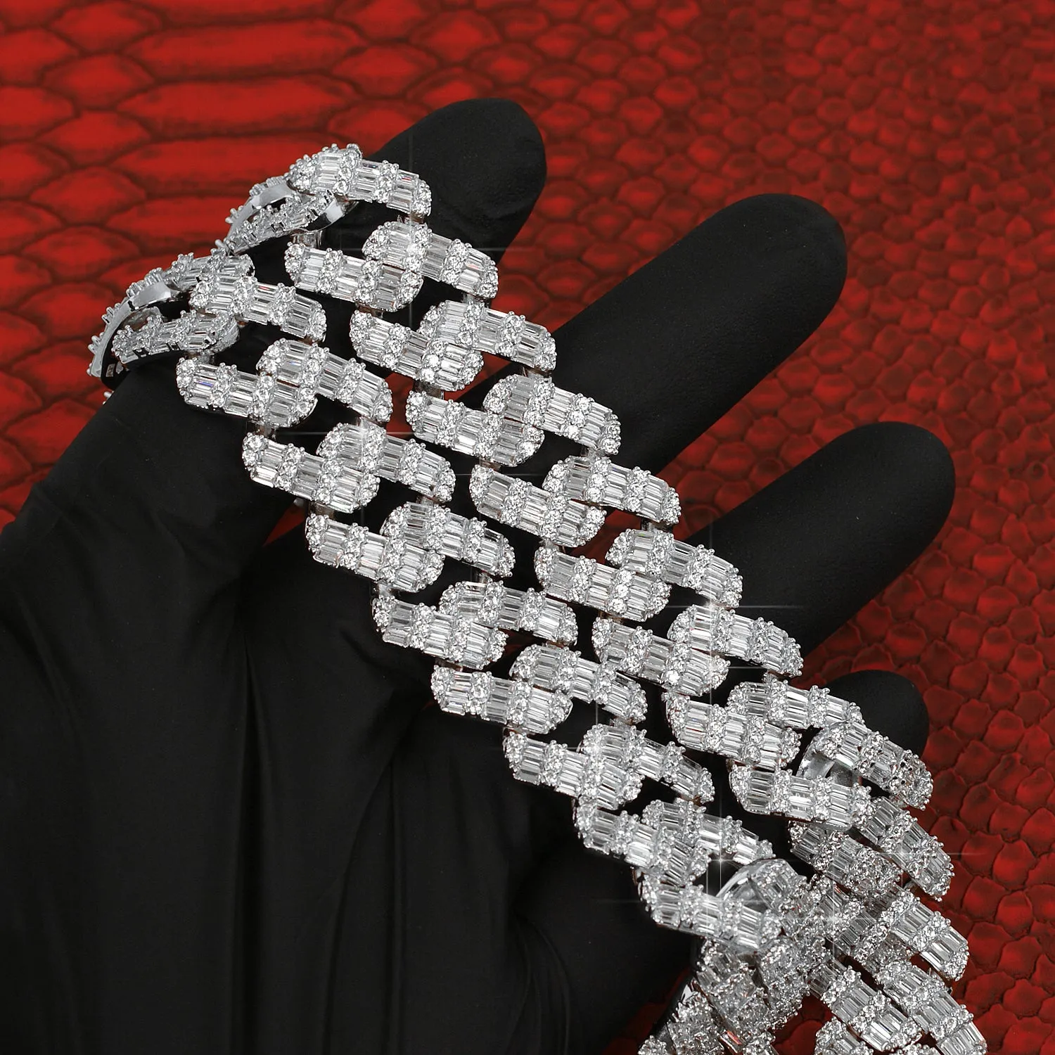 19mm Chandelier Baguette Iced Out Cuban Chain