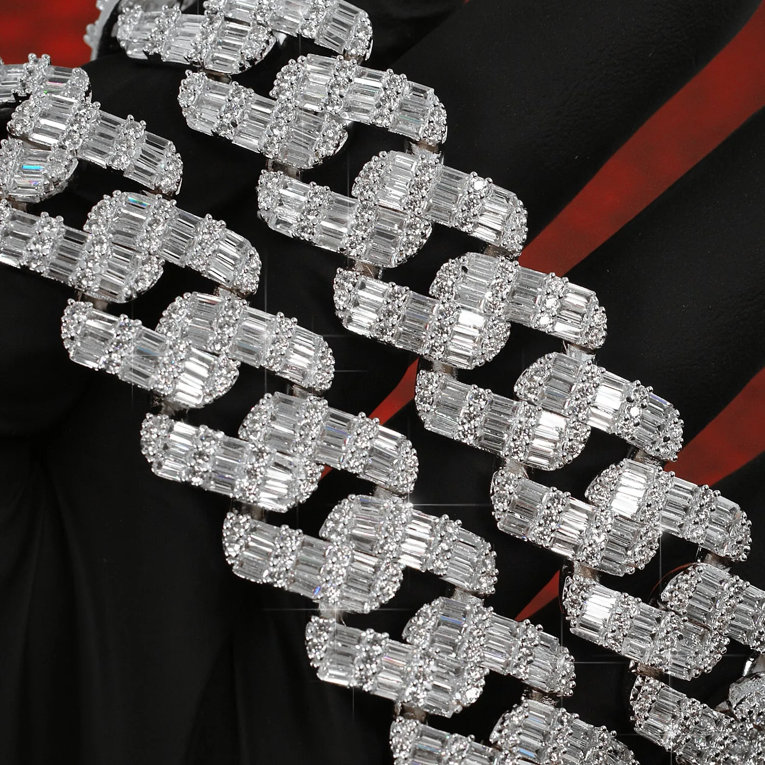 19mm Chandelier Baguette Iced Out Cuban Chain