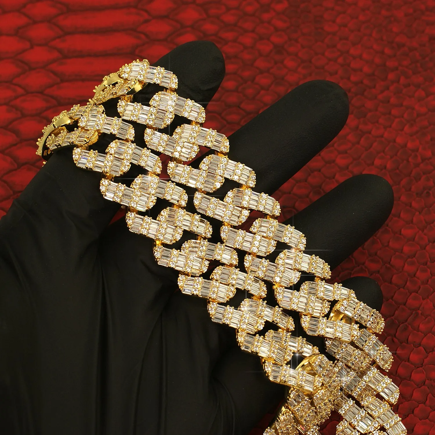 19mm Chandelier Baguette Iced Out Cuban Chain
