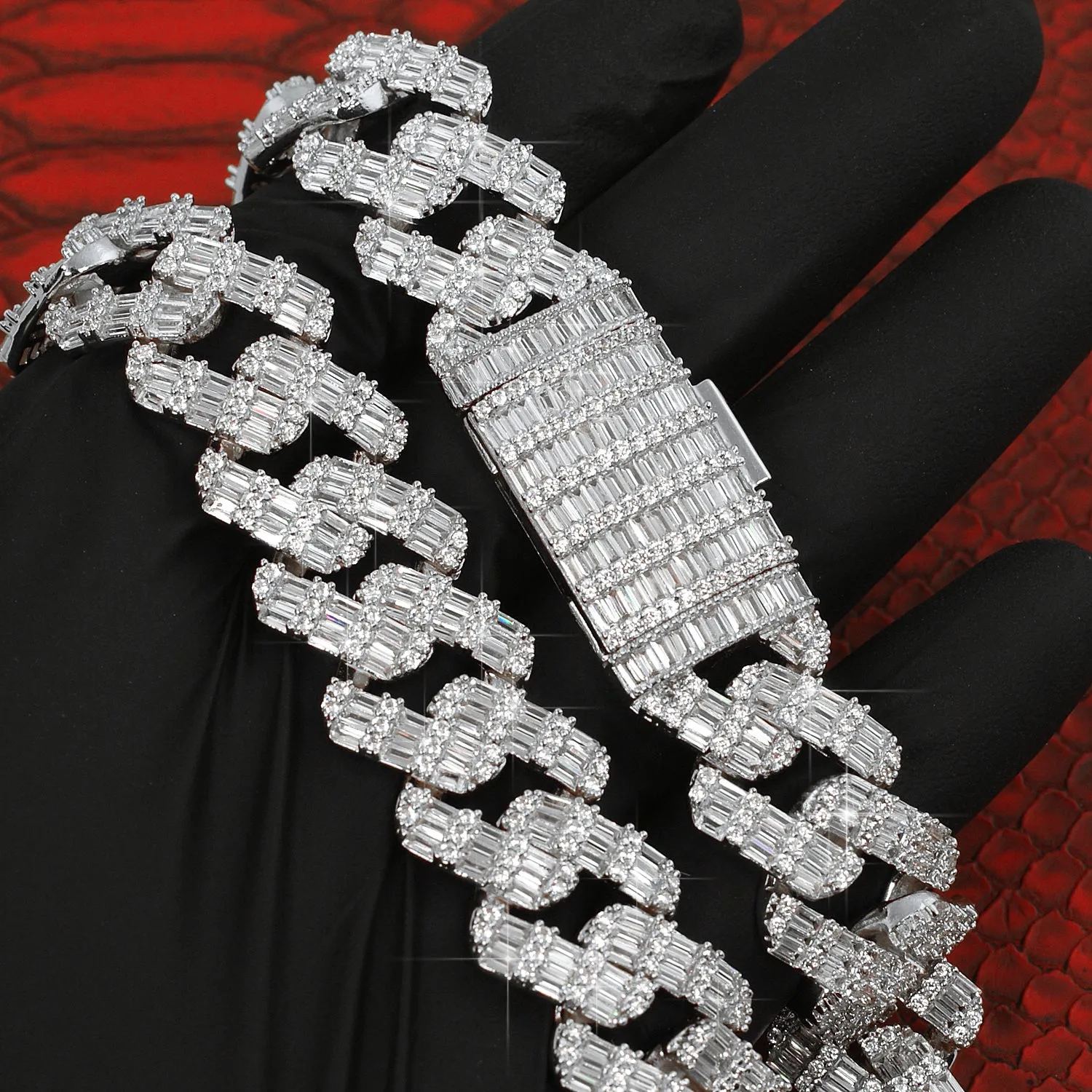 19mm Chandelier Baguette Iced Out Cuban Chain