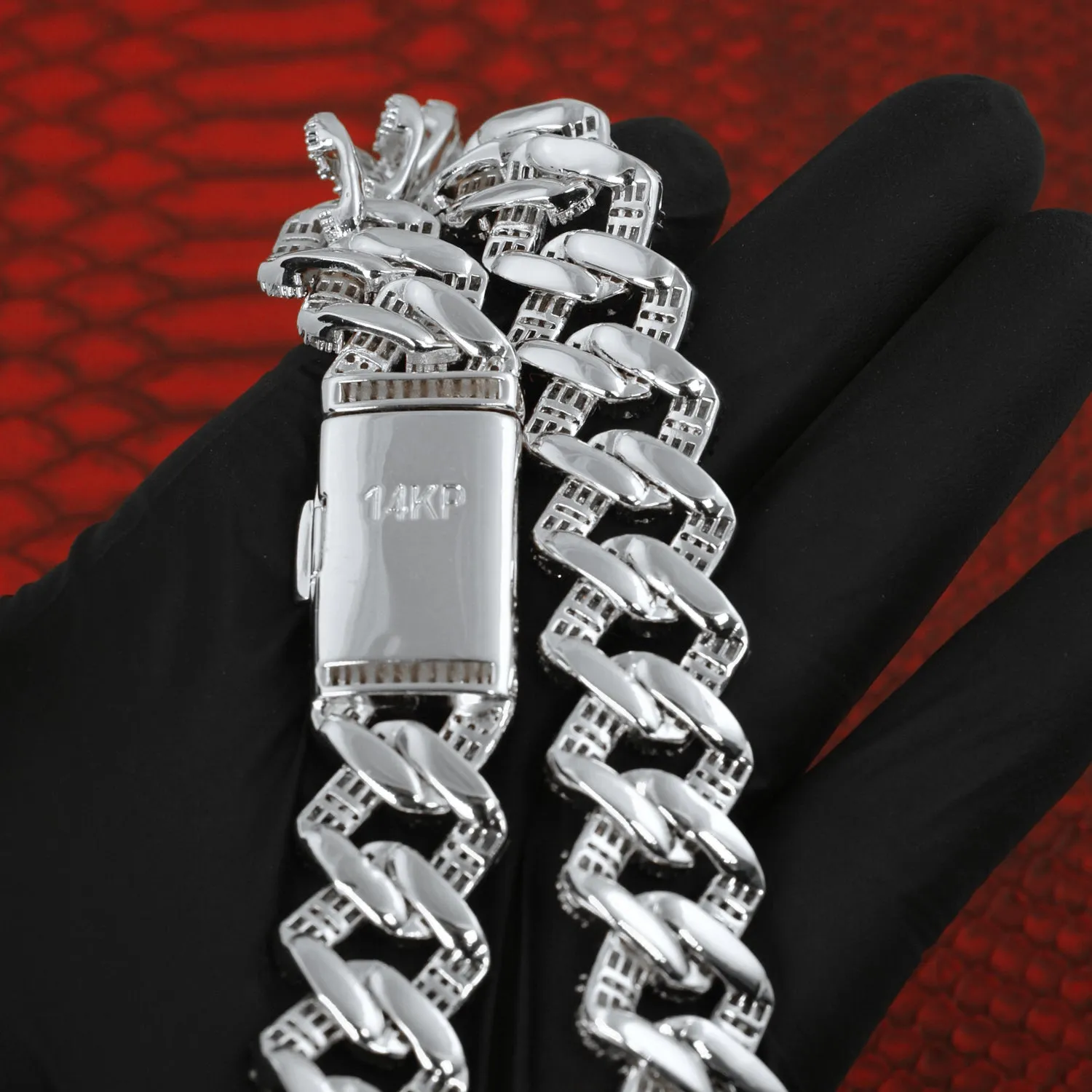 19mm Chandelier Baguette Iced Out Cuban Chain