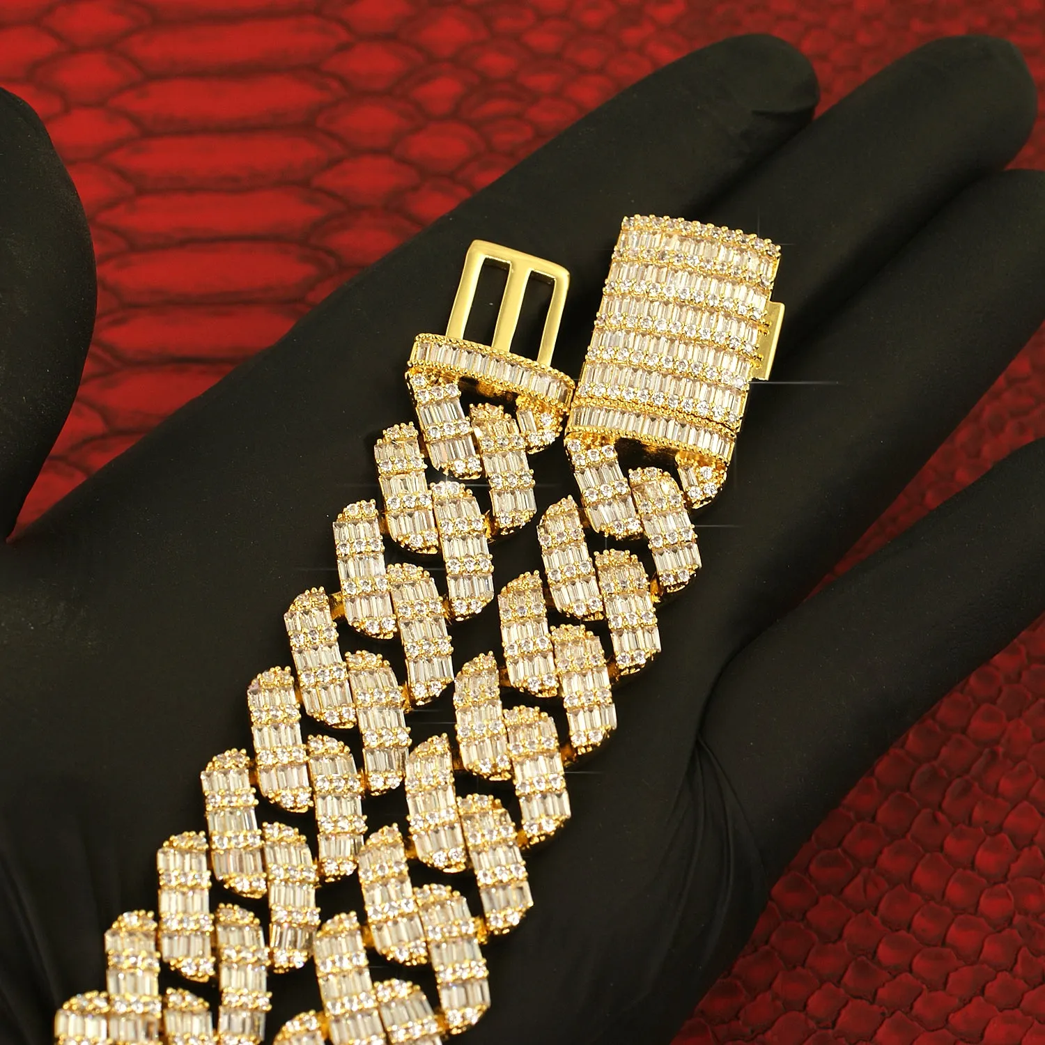 19mm Chandelier Baguette Iced Out Cuban Chain