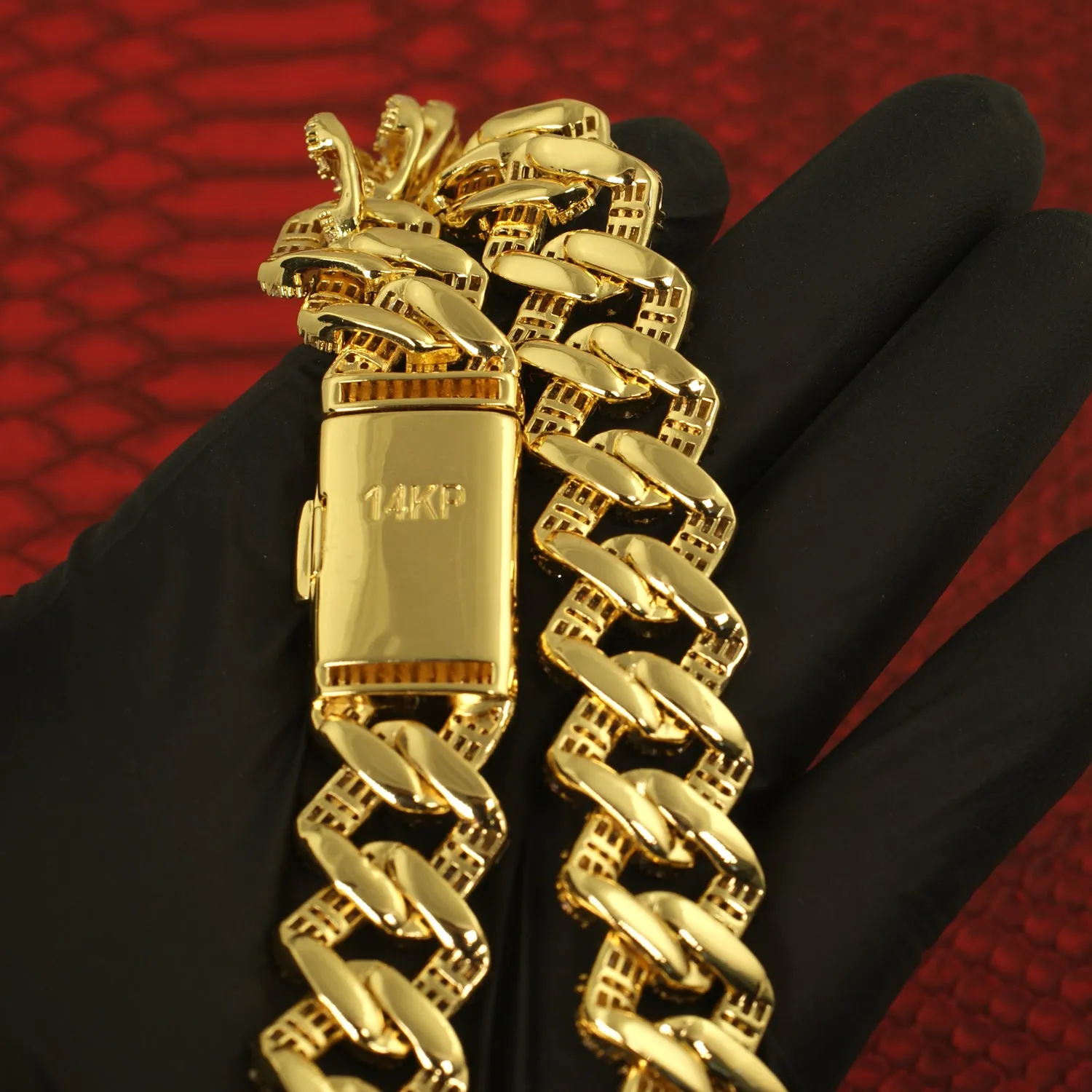 19mm Chandelier Baguette Iced Out Cuban Chain