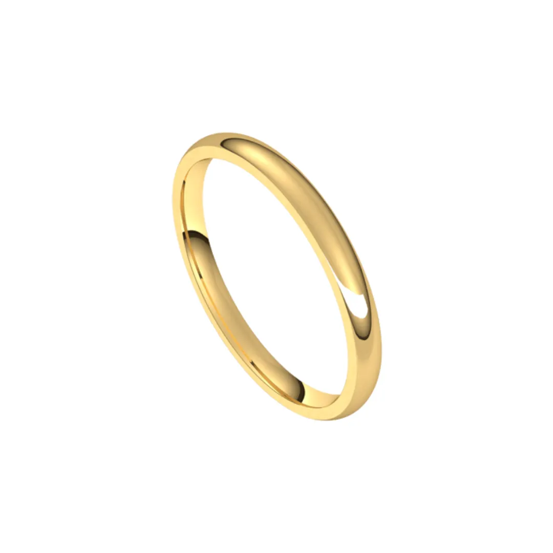 2 mm Wide Half-Round Classic Band