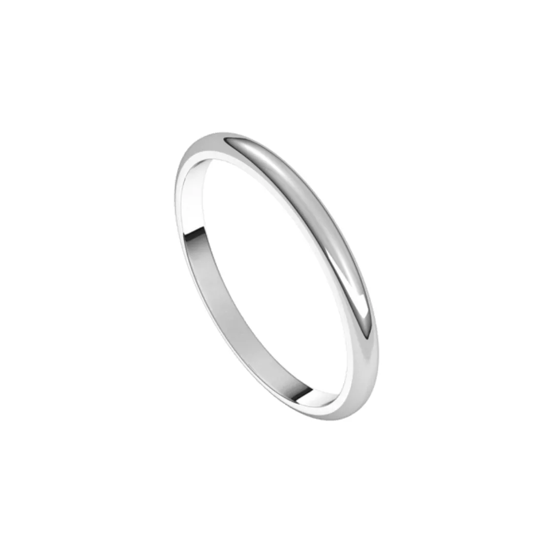 2 mm Wide Half-Round Classic Band