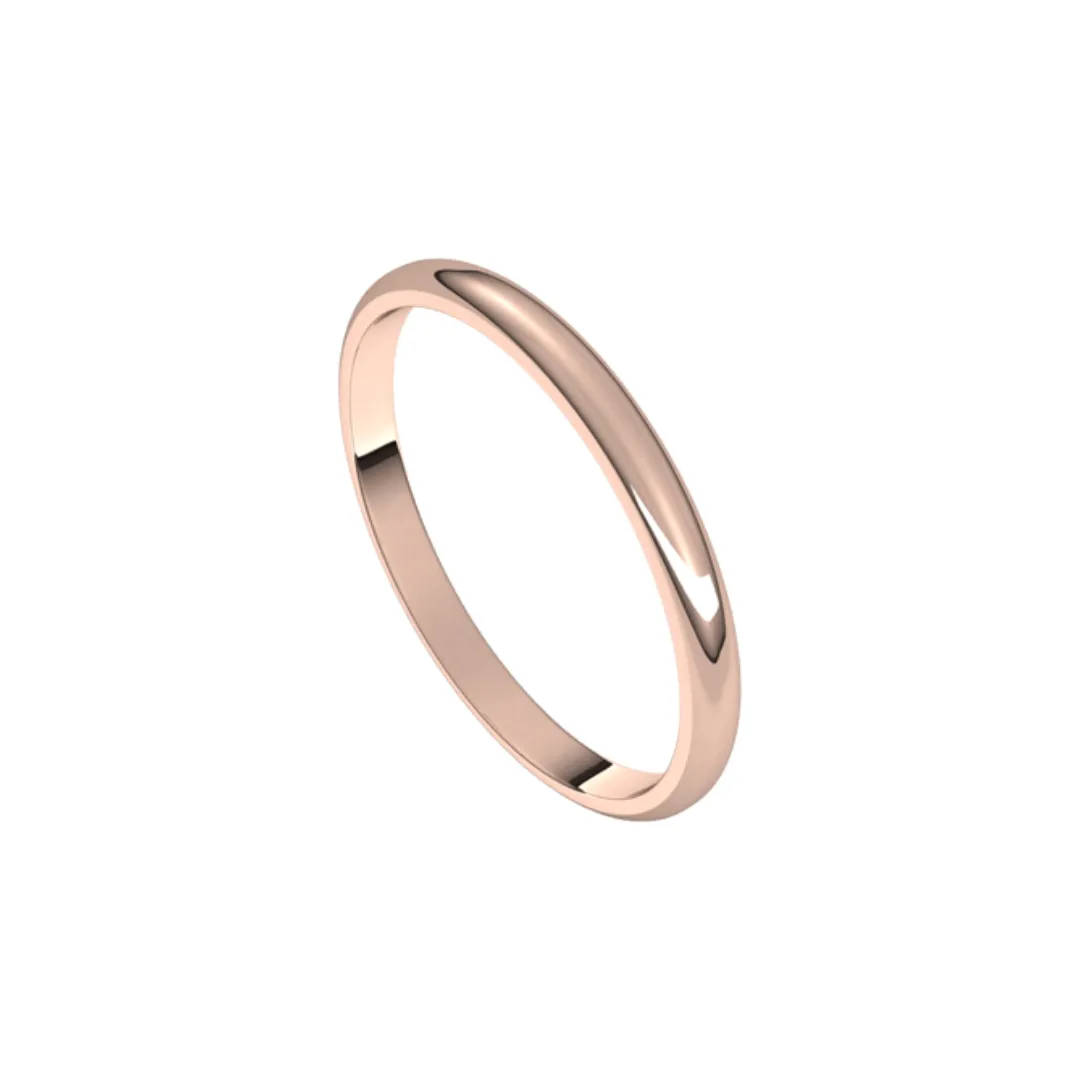 2 mm Wide Half-Round Classic Band