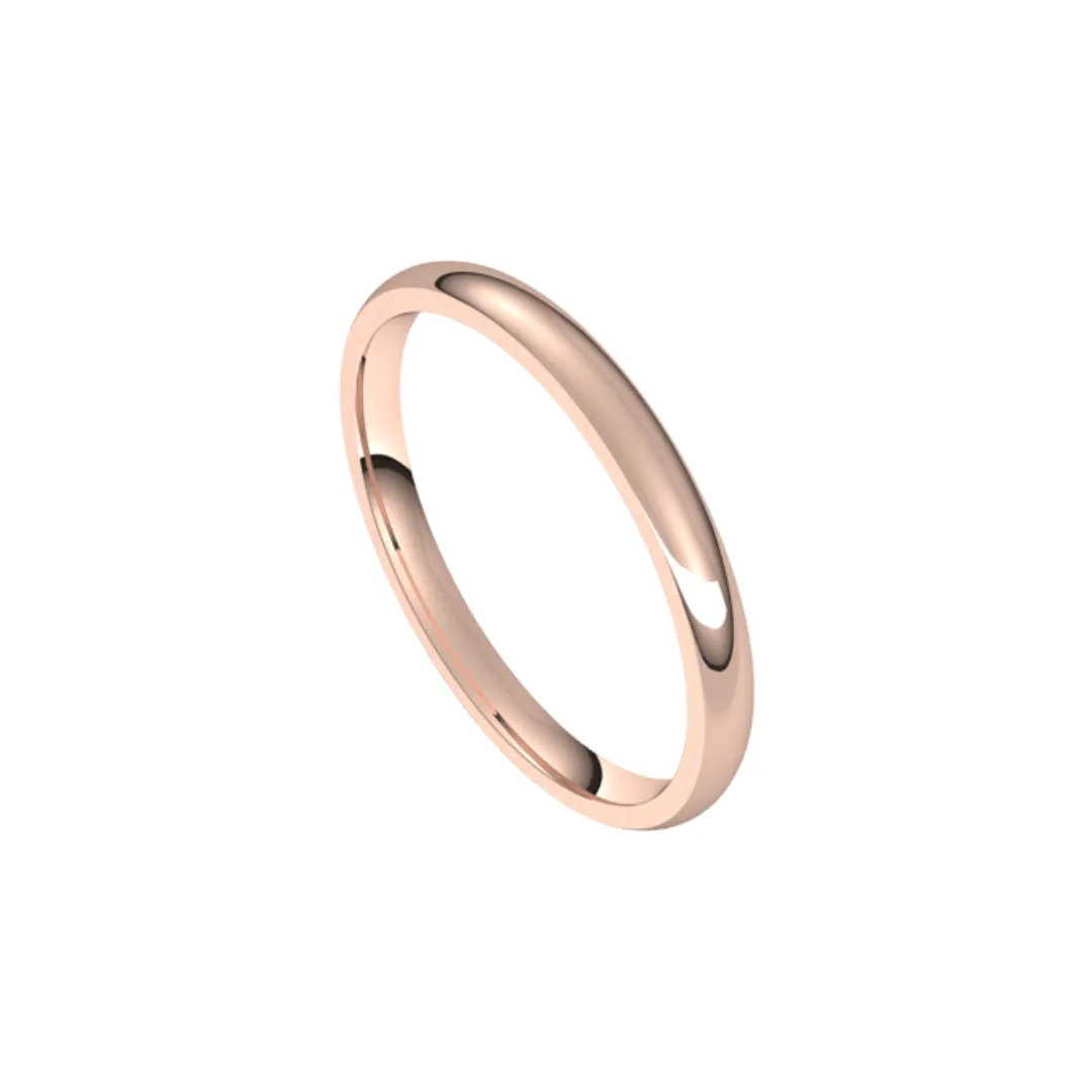 2 mm Wide Half-Round Classic Band