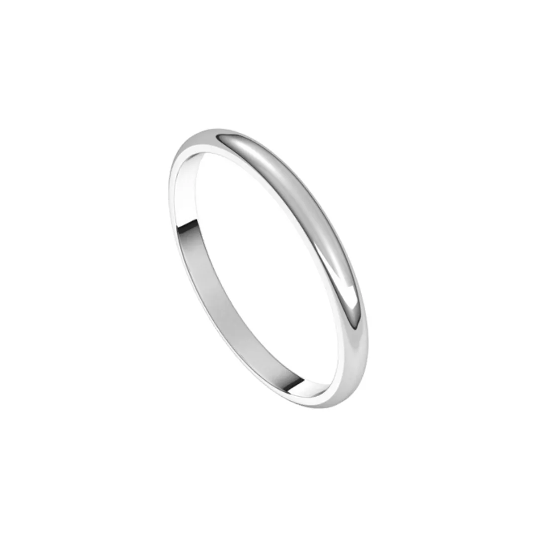 2 mm Wide Half-Round Classic Band