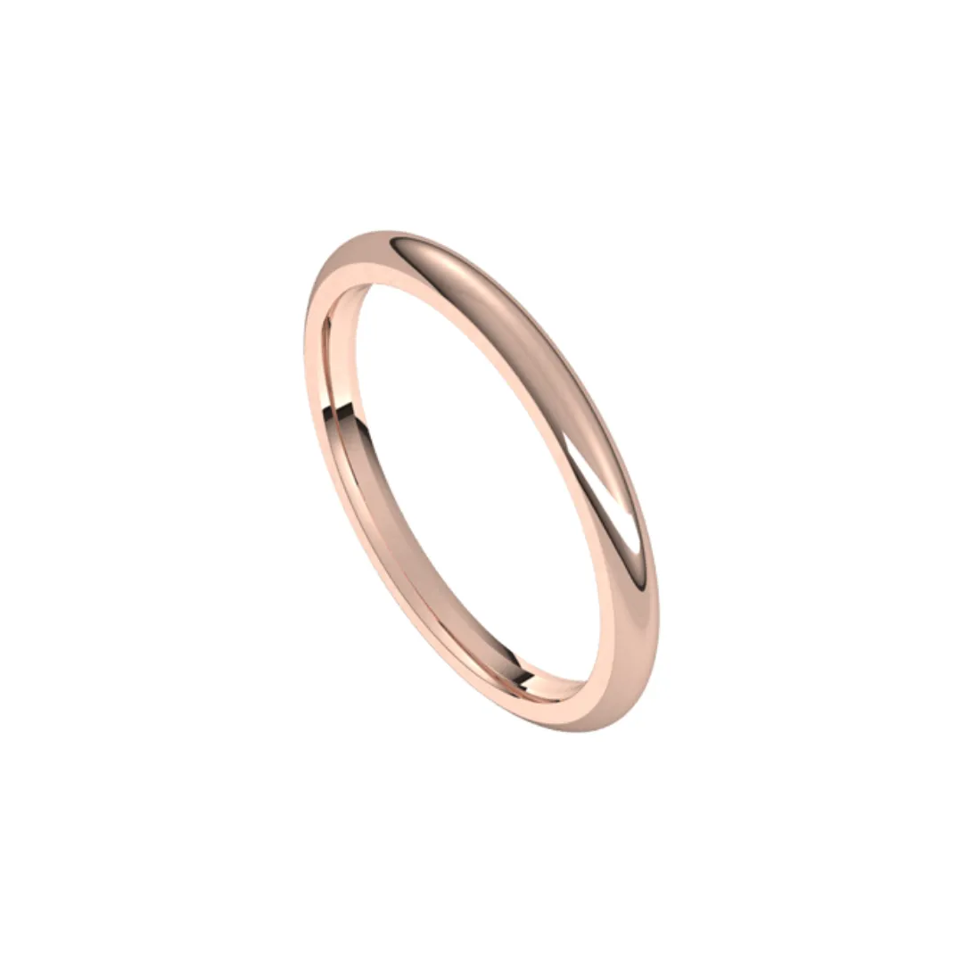 2 mm Wide Half-Round Classic Band