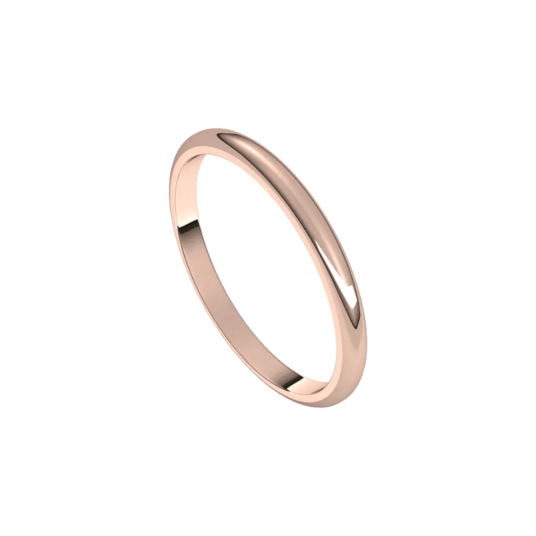 2 mm Wide Half-Round Classic Band
