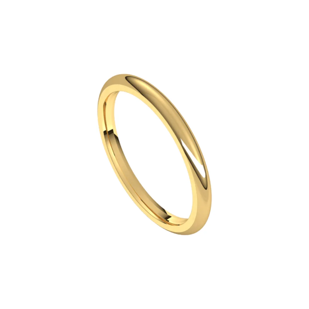 2 mm Wide Half-Round Classic Band