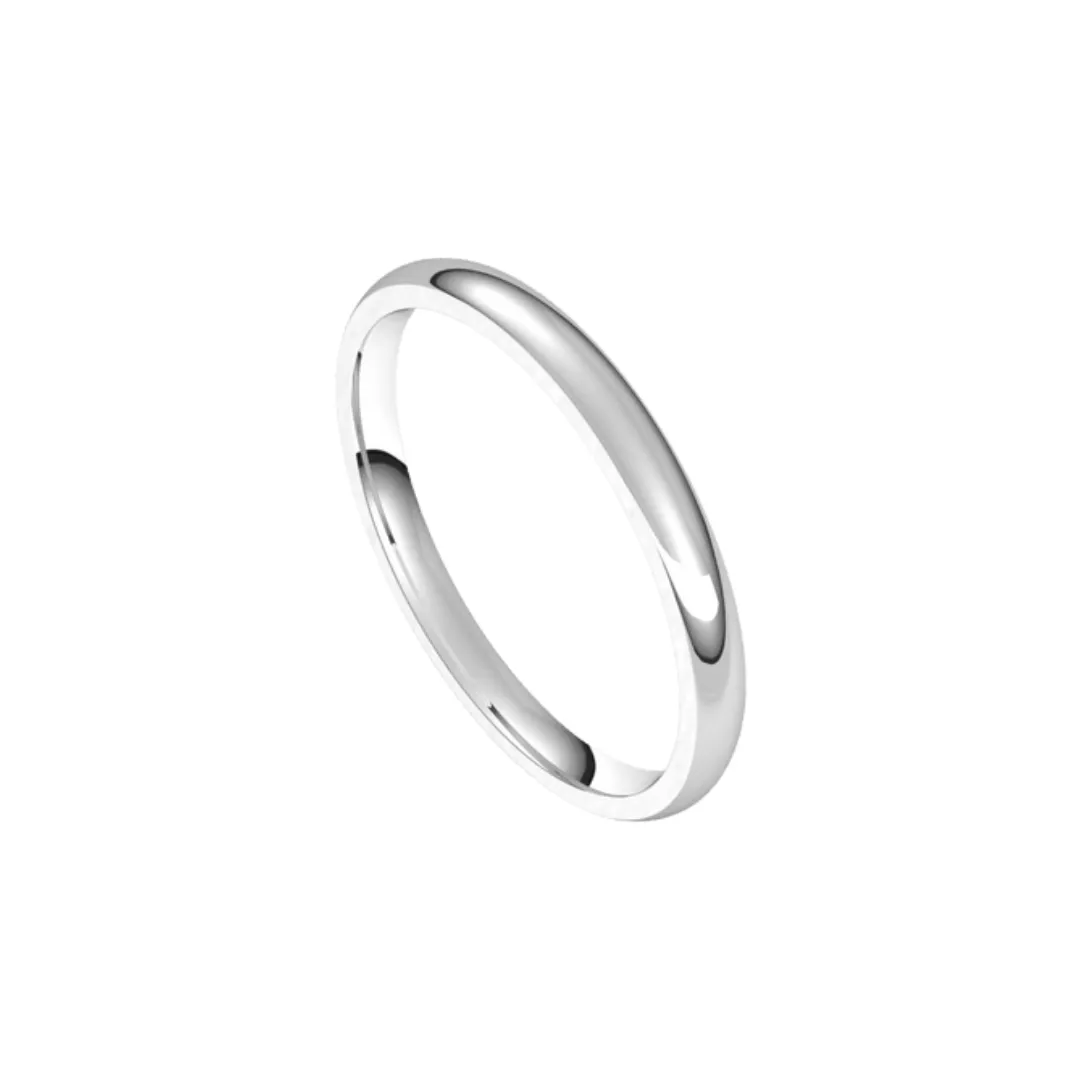 2 mm Wide Half-Round Classic Band
