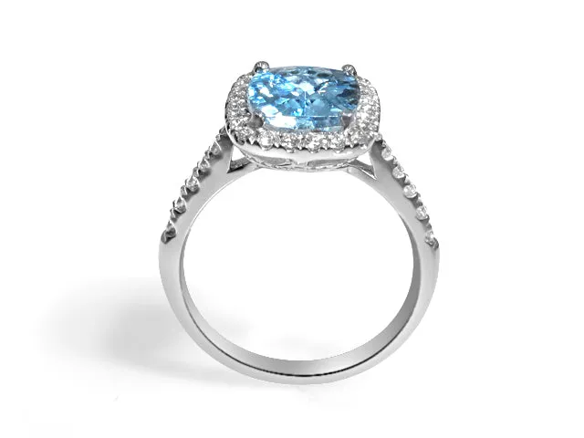 3.06ct tw Aquamarine and Diamond Ring