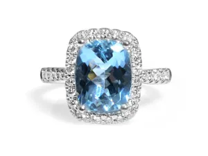 3.06ct tw Aquamarine and Diamond Ring
