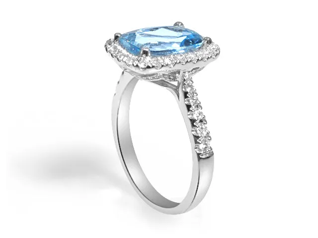 3.06ct tw Aquamarine and Diamond Ring