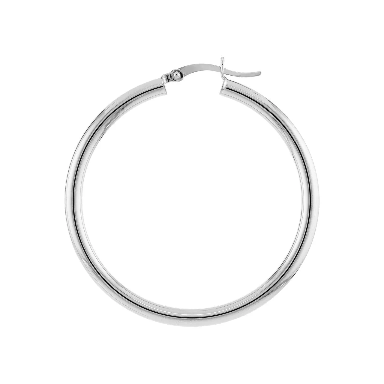 3mm x 40mm Polished Hoop Earrings