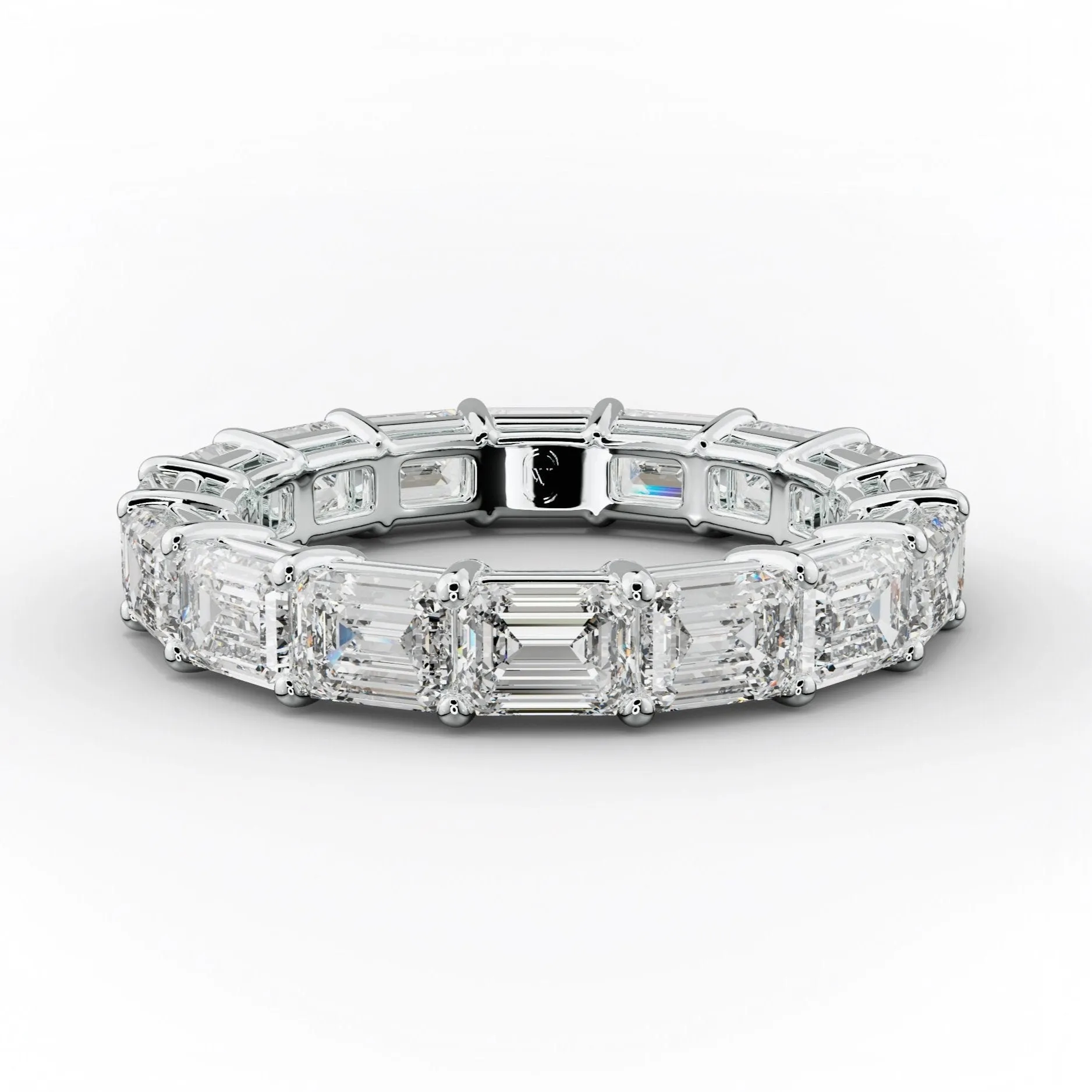 4.0 Carat East West Emerald Cut Diamond Eternity Band