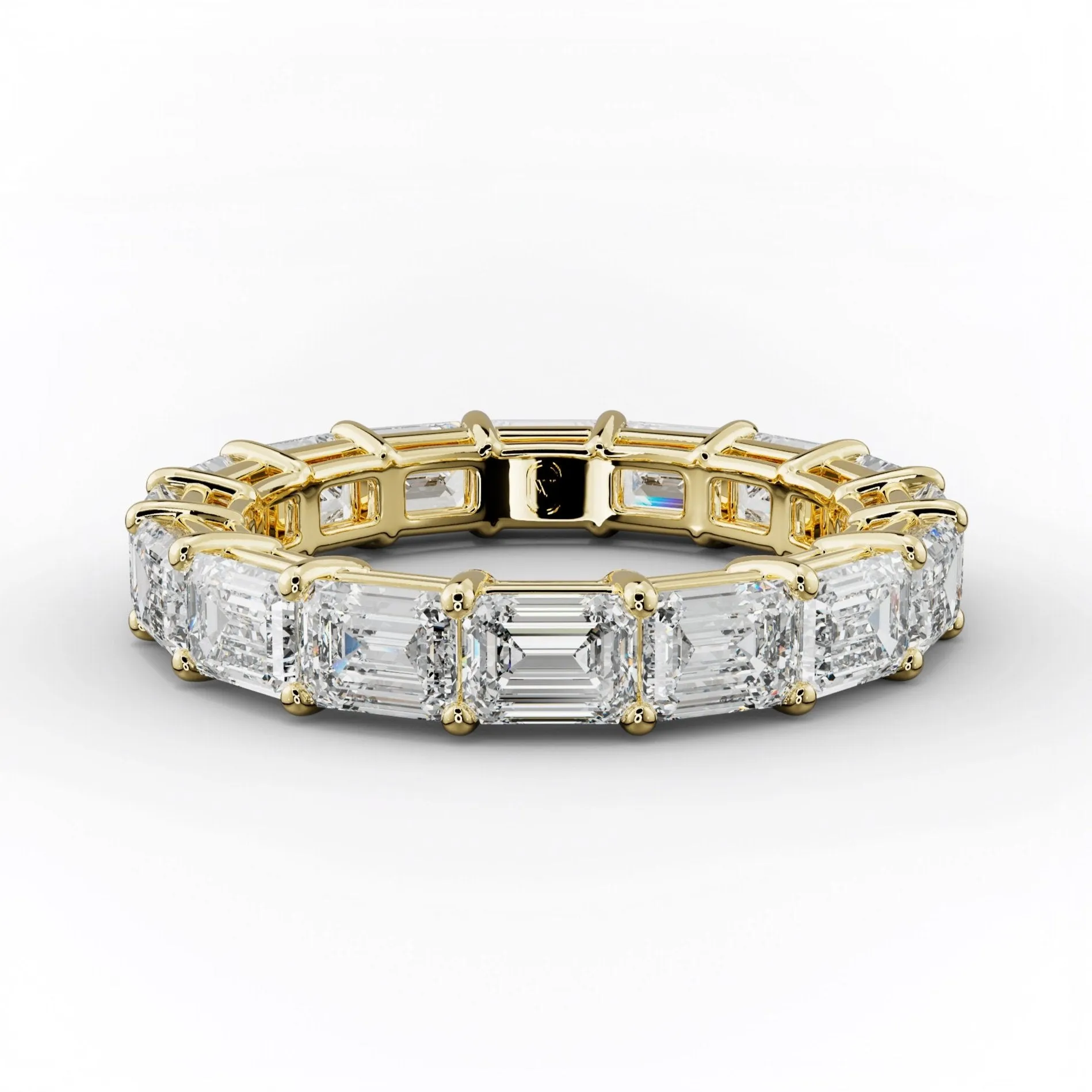 4.0 Carat East West Emerald Cut Diamond Eternity Band