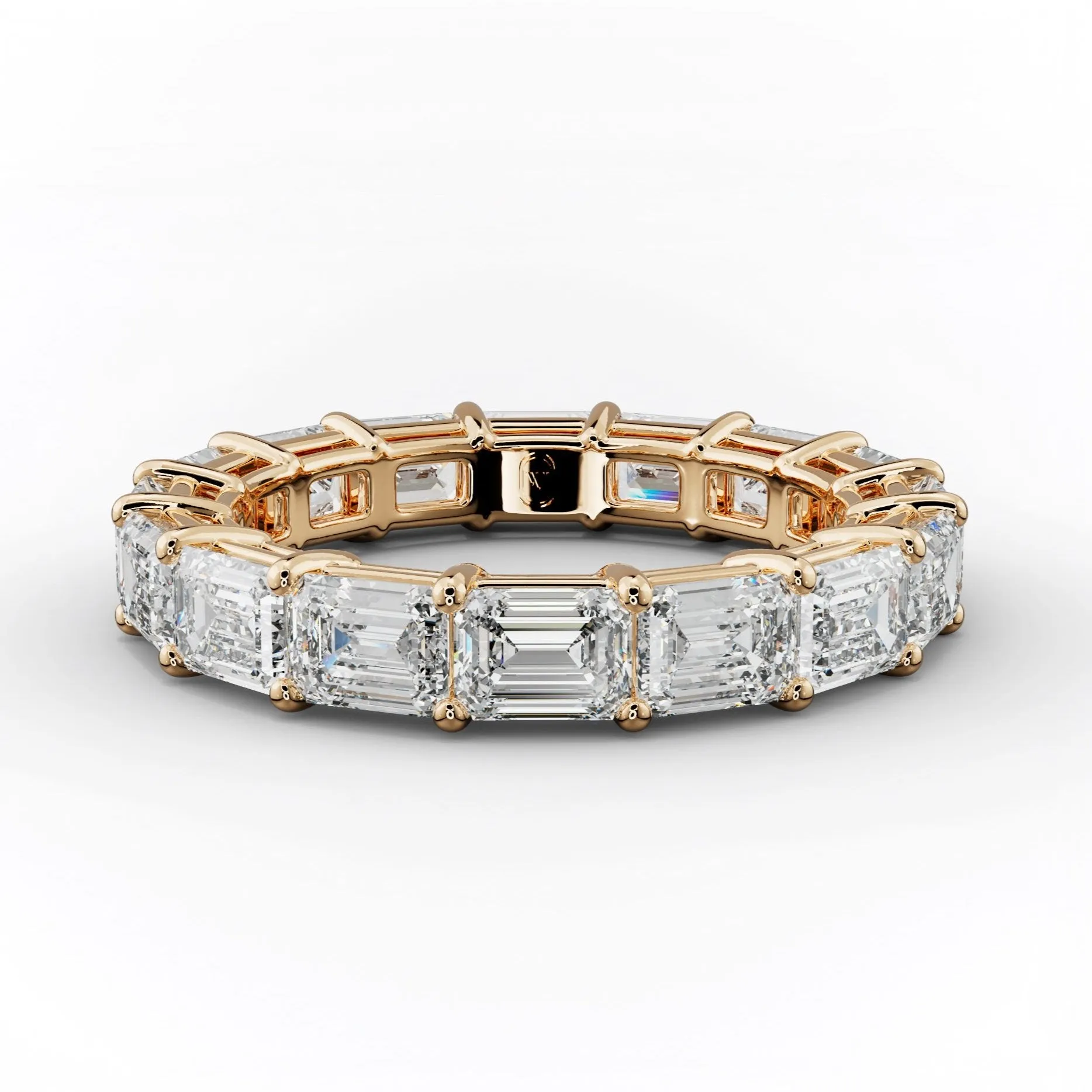 4.0 Carat East West Emerald Cut Diamond Eternity Band