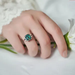 4.0 Ct Emerald Cut Diamond Engagement Ring