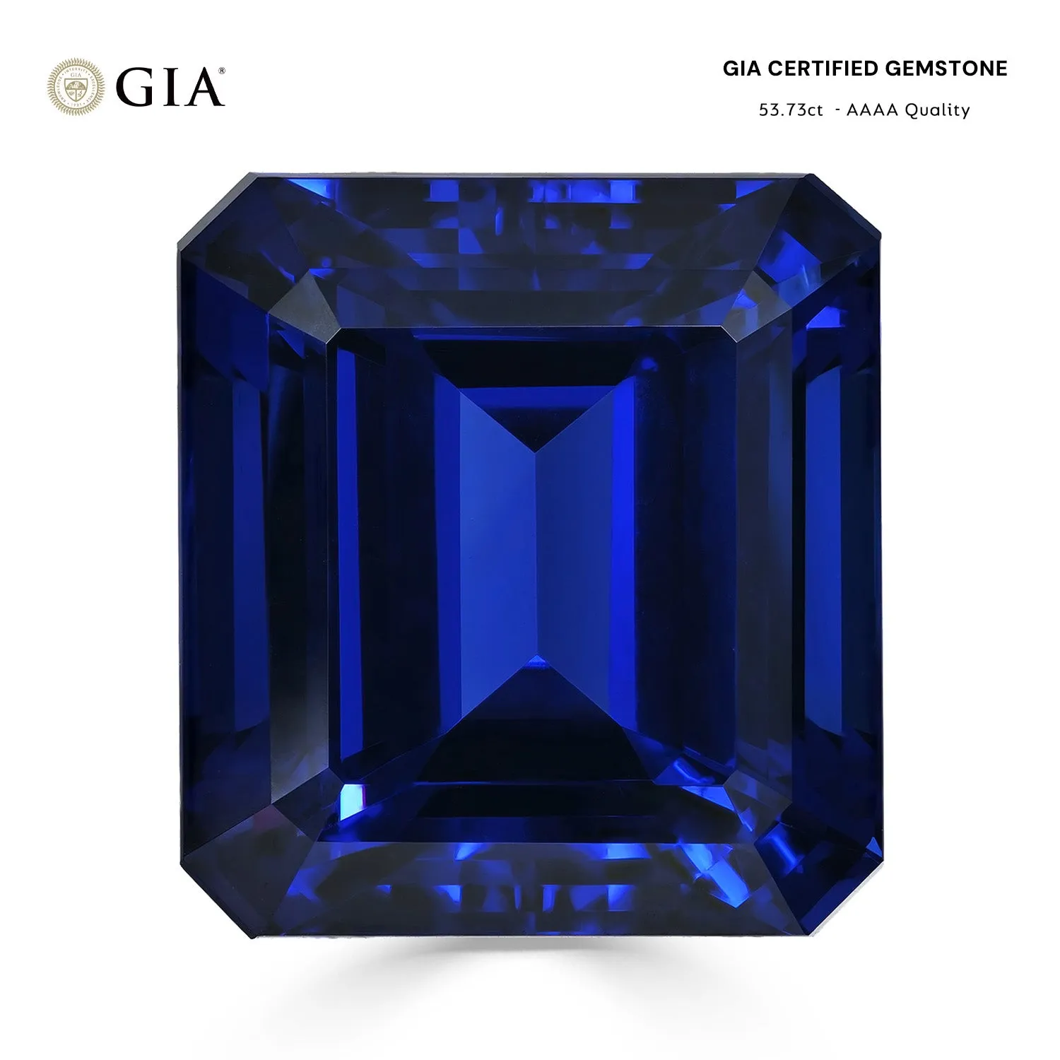 53.73ct Emerald Cut GIA Certified AAAA Tanzanite Gemstone 21.92 x 20.18 x 13.71 mm