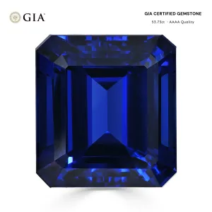 53.73ct Emerald Cut GIA Certified AAAA Tanzanite Gemstone 21.92 x 20.18 x 13.71 mm