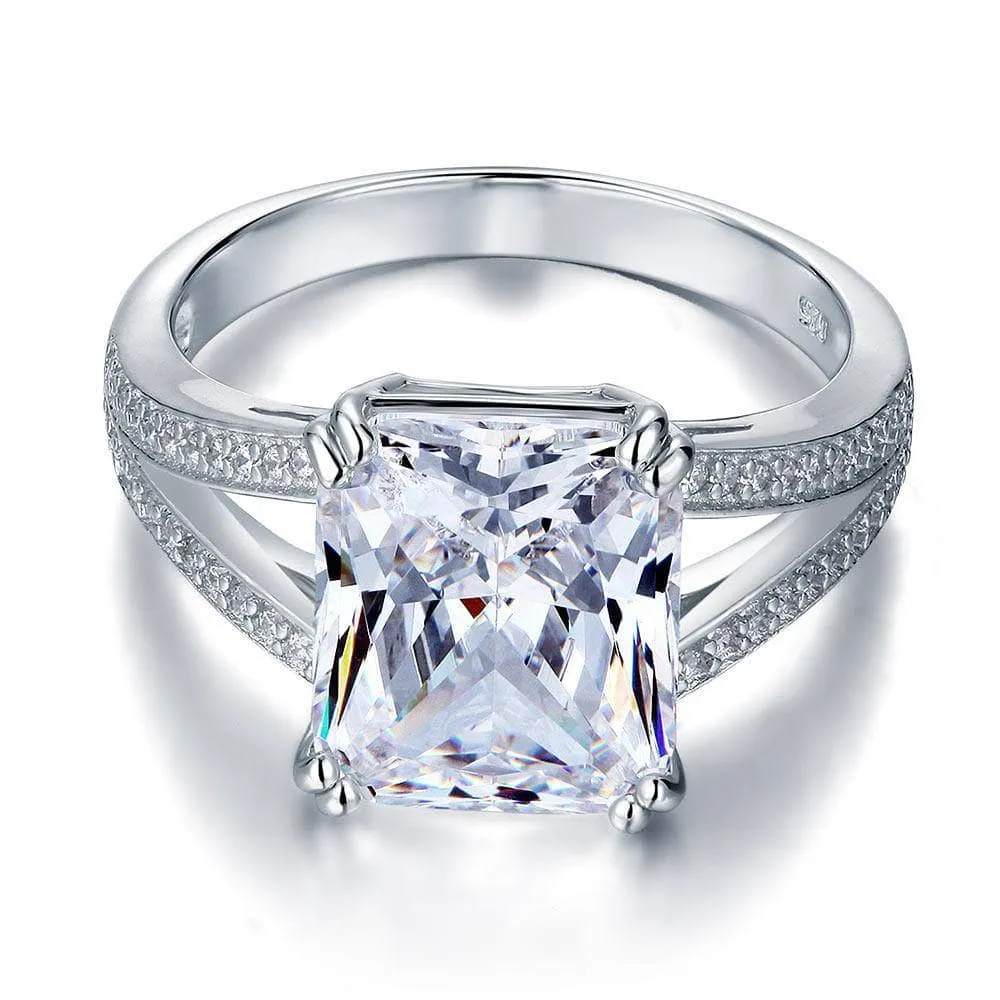 6ct Emerald Cut Luxury Ring - Black Diamonds New York