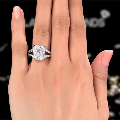 6ct Emerald Cut Luxury Ring - Black Diamonds New York