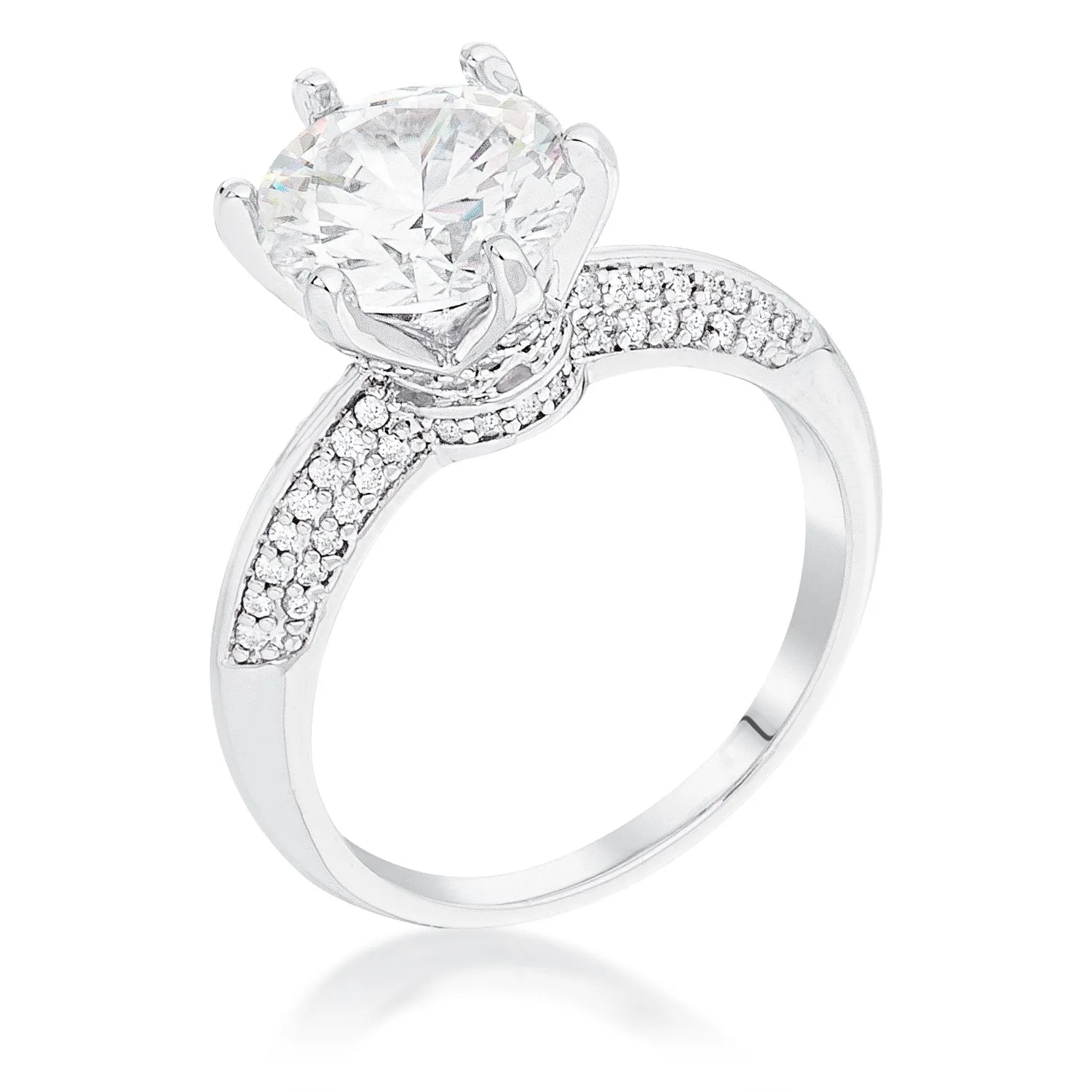 Adeline 9mm Round CZ Solitaire Ring | 2.75ct | 3.3ct