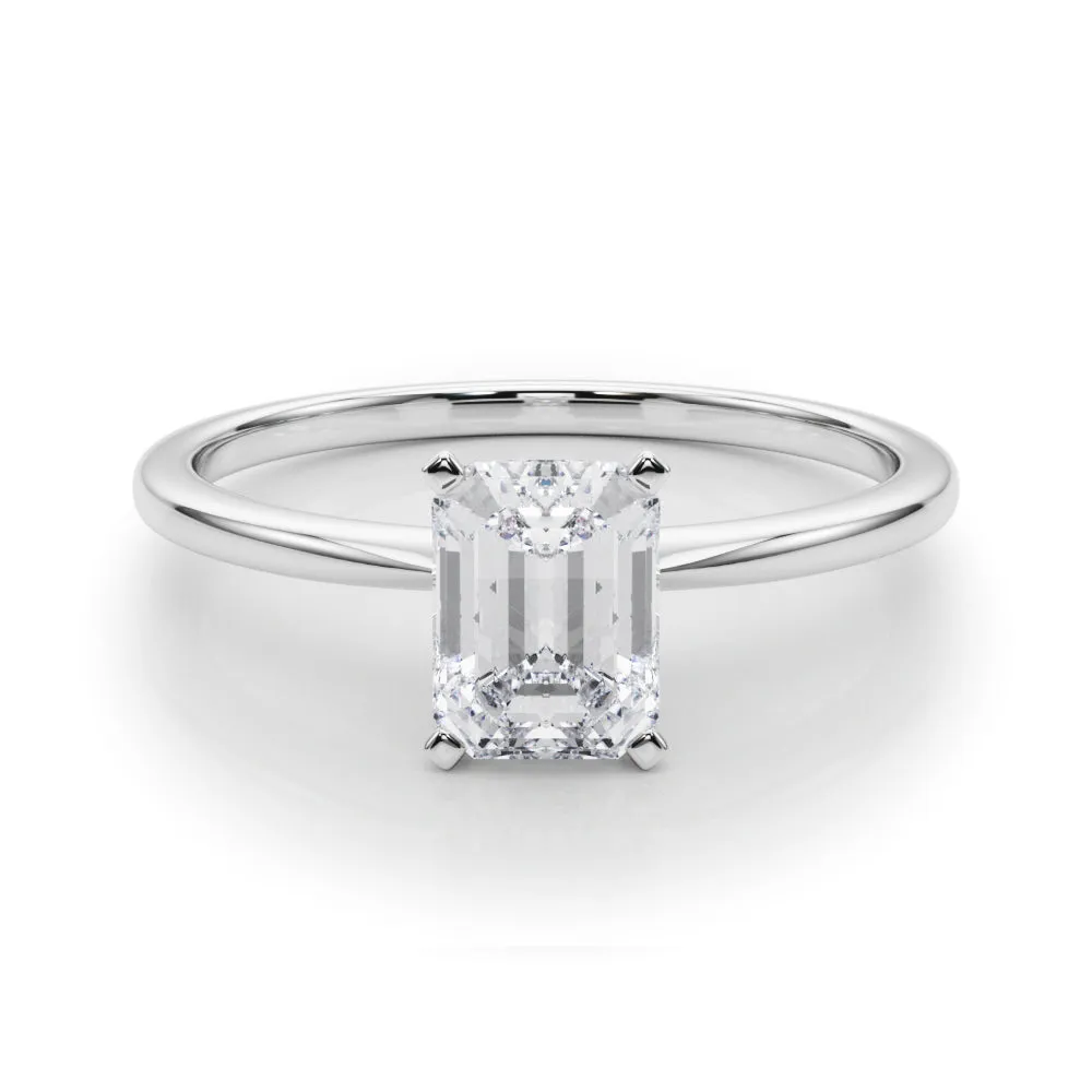 Angelica Emerald Diamond Solitaire Engagement Ring