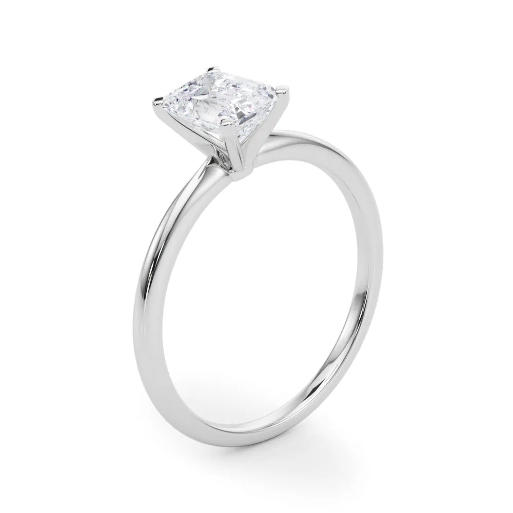 Angelica Emerald Diamond Solitaire Engagement Ring