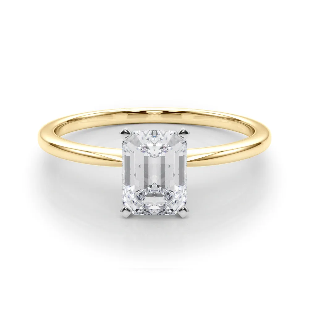 Angelica Emerald Diamond Solitaire Engagement Ring