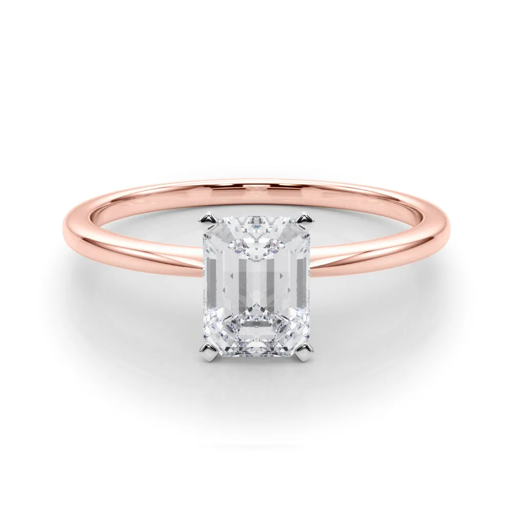 Angelica Emerald Diamond Solitaire Engagement Ring