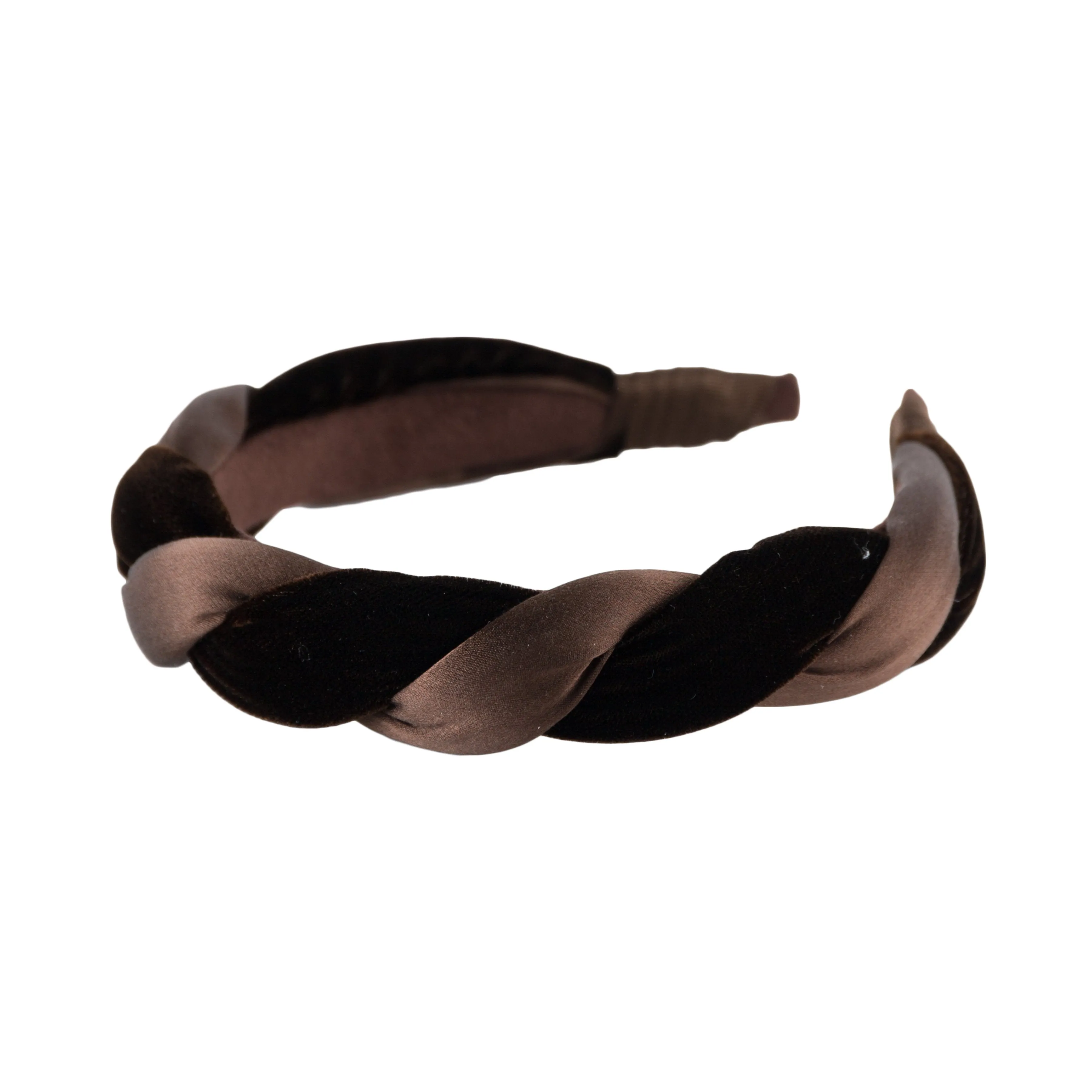 Anna Fashion Headband, Twist, Smooth Velvet Satin 1" Wide