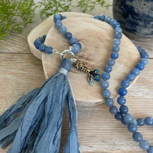 Articulated Fish Blue Aventurine Gemstone Necklace