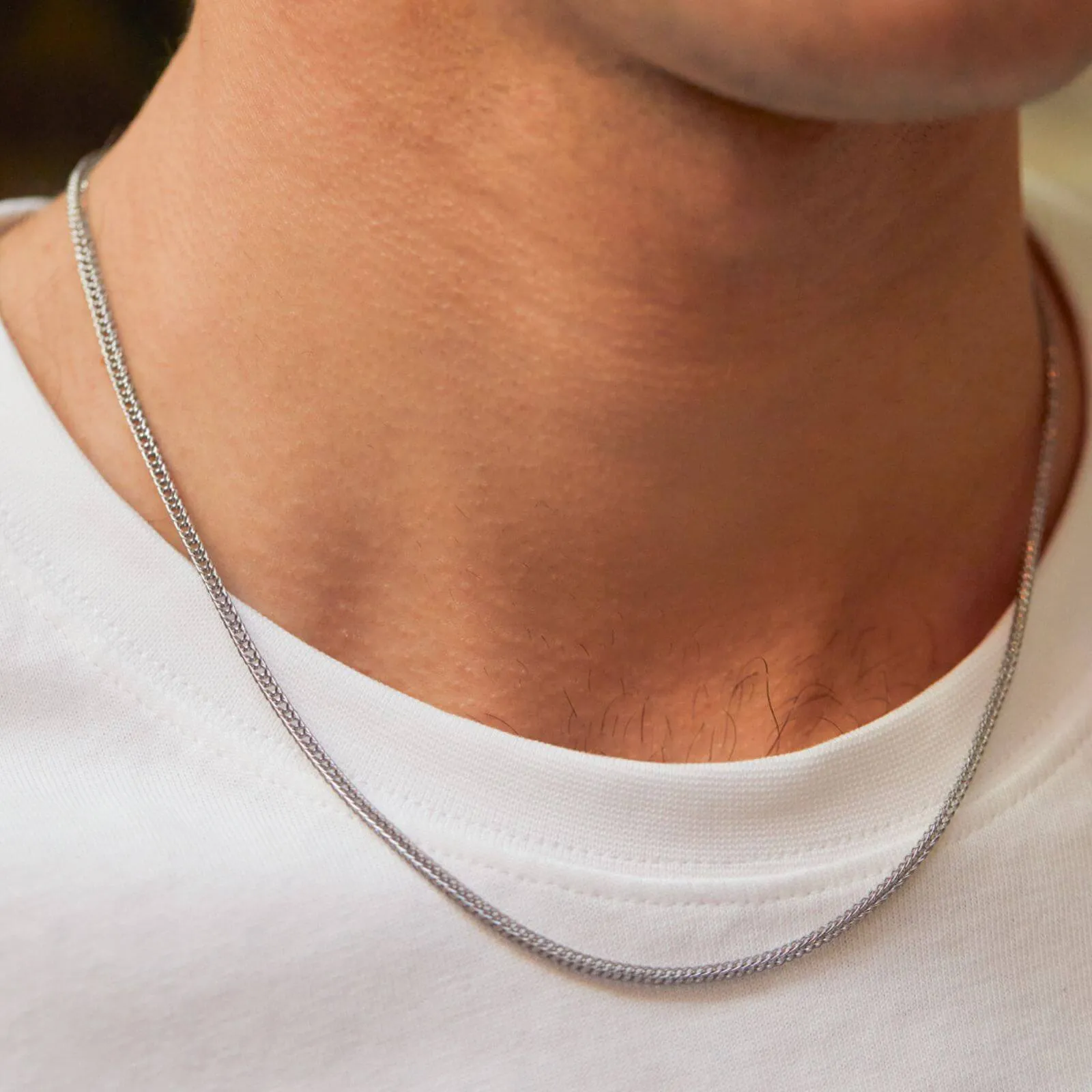 Bartlett Gents Fox Tail Chain Silver Necklace
