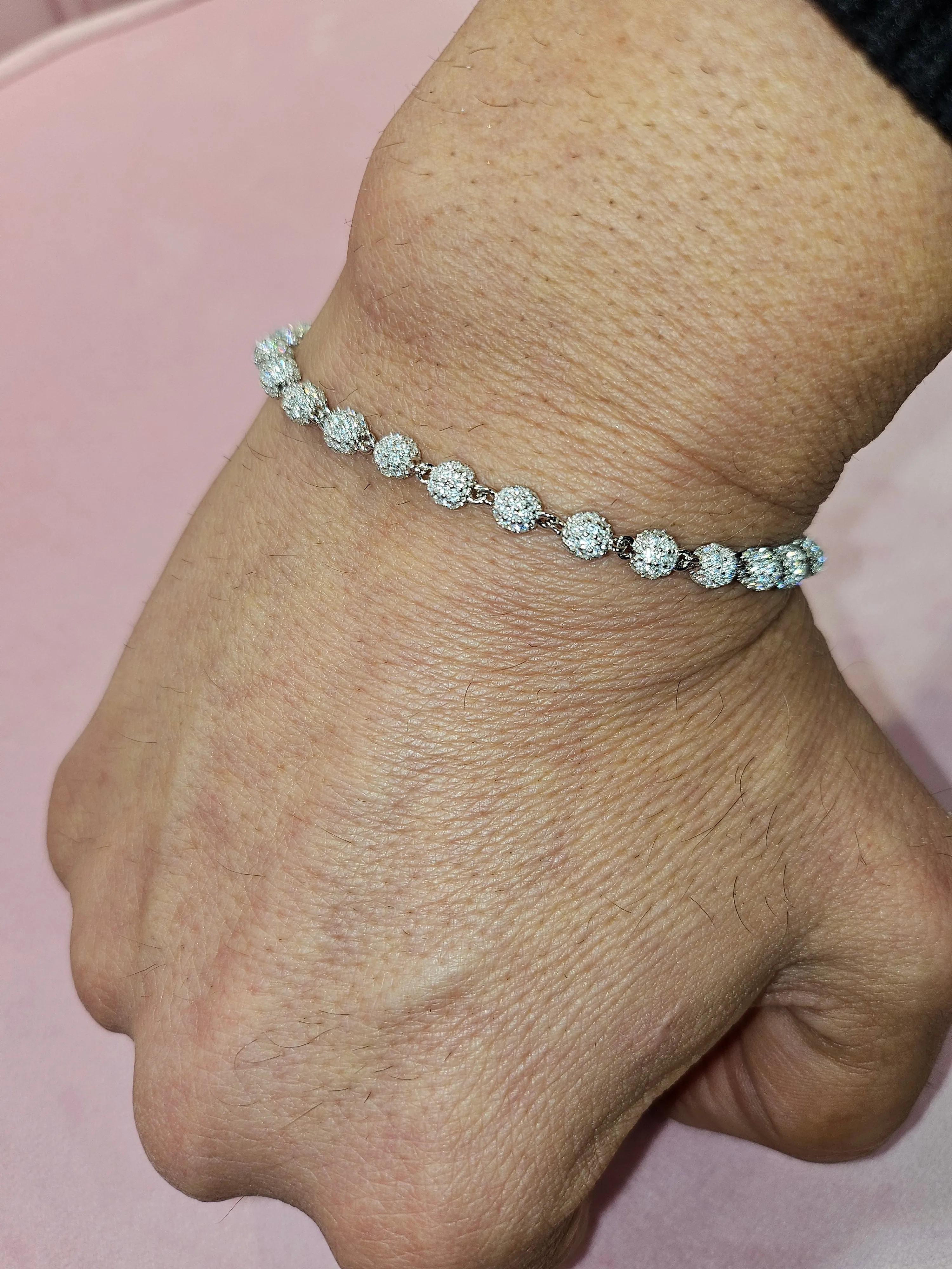 Beads Disco 5mm Lab-Created Moissanite Sterling 7.5" Bracelet - M313029