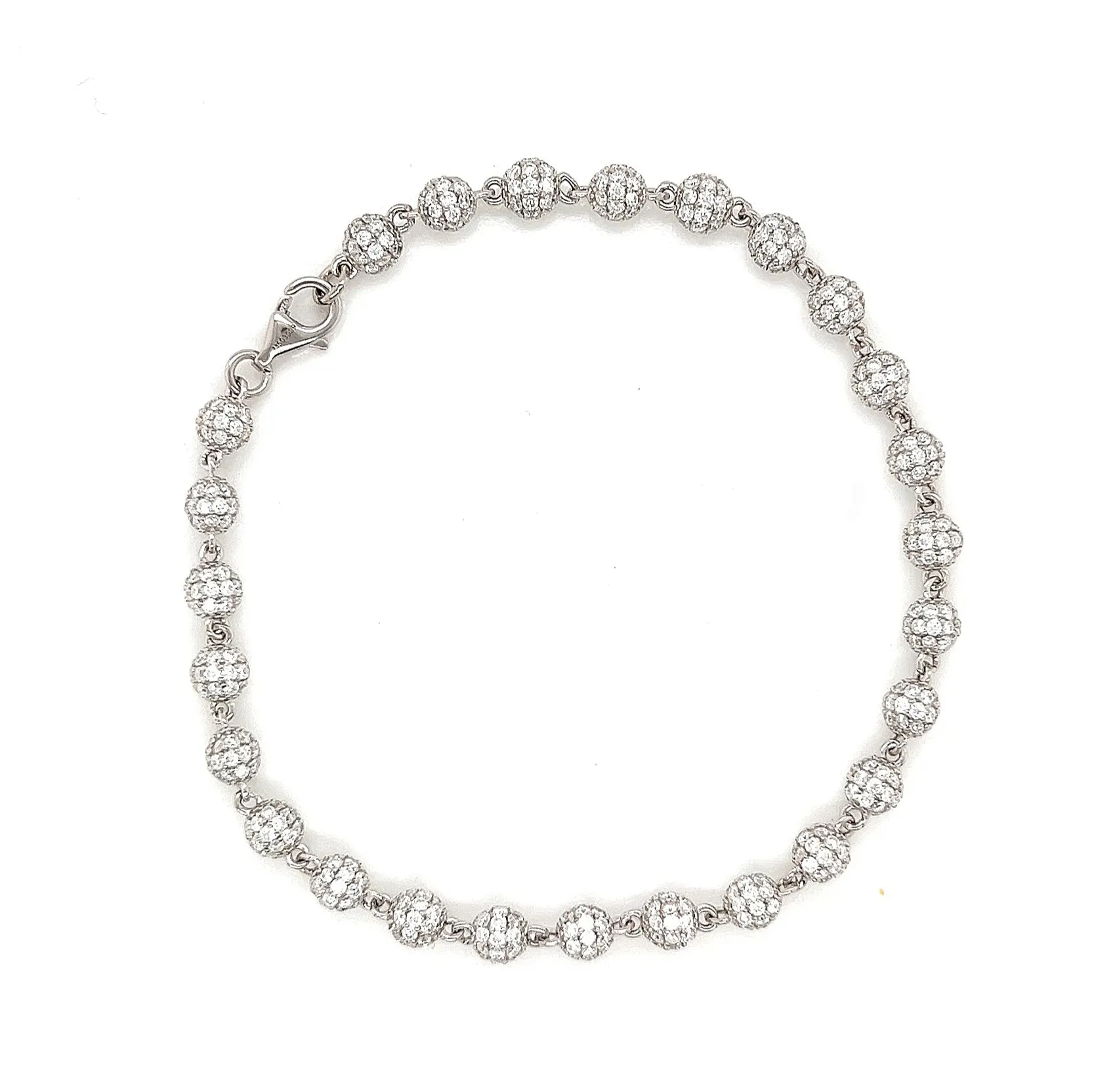 Beads Disco 5mm Lab-Created Moissanite Sterling 7.5" Bracelet - M313029