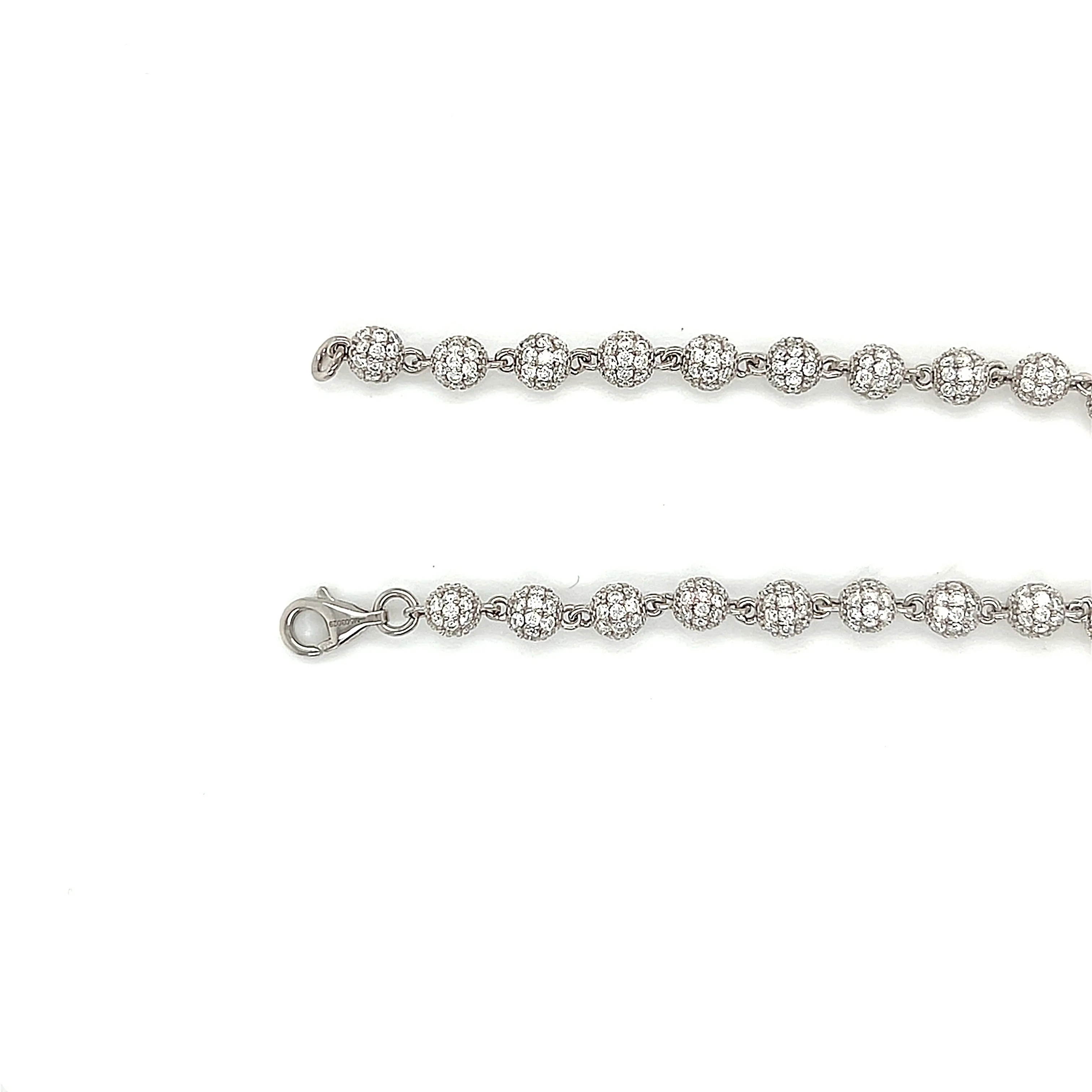 Beads Disco 5mm Lab-Created Moissanite Sterling 7.5" Bracelet - M313029