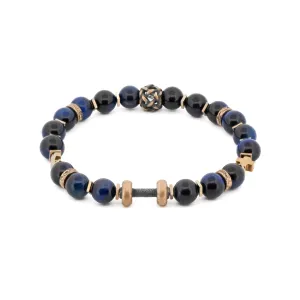 Blue Tiger's Eye Dumbbell Beaded Bracelet