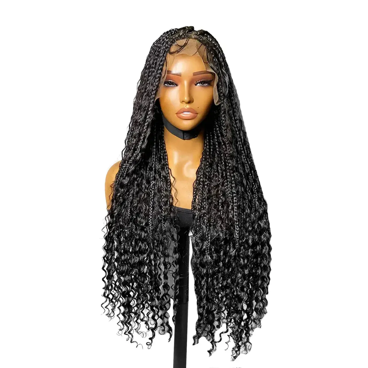 Boho Box Knotless Human Hair Braided Wigs Full HD Lace